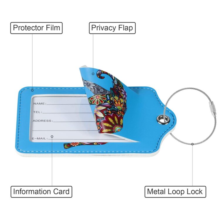 Rfid blocking travel accessories bag tags custom premium small leather luggage tag