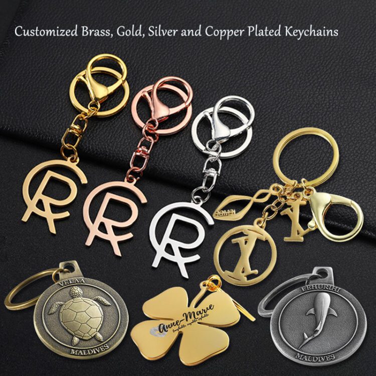 Customize keychain logo company brand letter zinc alloy metal 3d key chain gold silver enamel key ring keyholders souvenirs