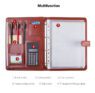 Reusable business portfolio folder organizer customized padfolio personalized ring binder a4 leather folder with custom logo