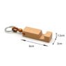 Wholesale custom multifunctional mobile phone stand holder key ring mini wooden keychain for gift