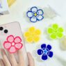 Cartoon flower plastic airbag pop phone sockets ins acrylic custom phone grip holders anime