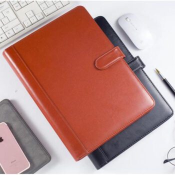 Reusable business portfolio folder organizer customized padfolio personalized ring binder a4 leather folder with custom logo