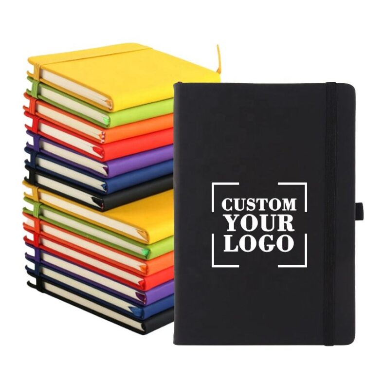 Factory customized logo a4 a5 hournal printing wholesale promotion gift custom hardcover notebooks with pen holder