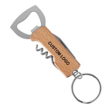 Cheap custom logo multi-purpose wine corkscrew beer bottle openers with keychain