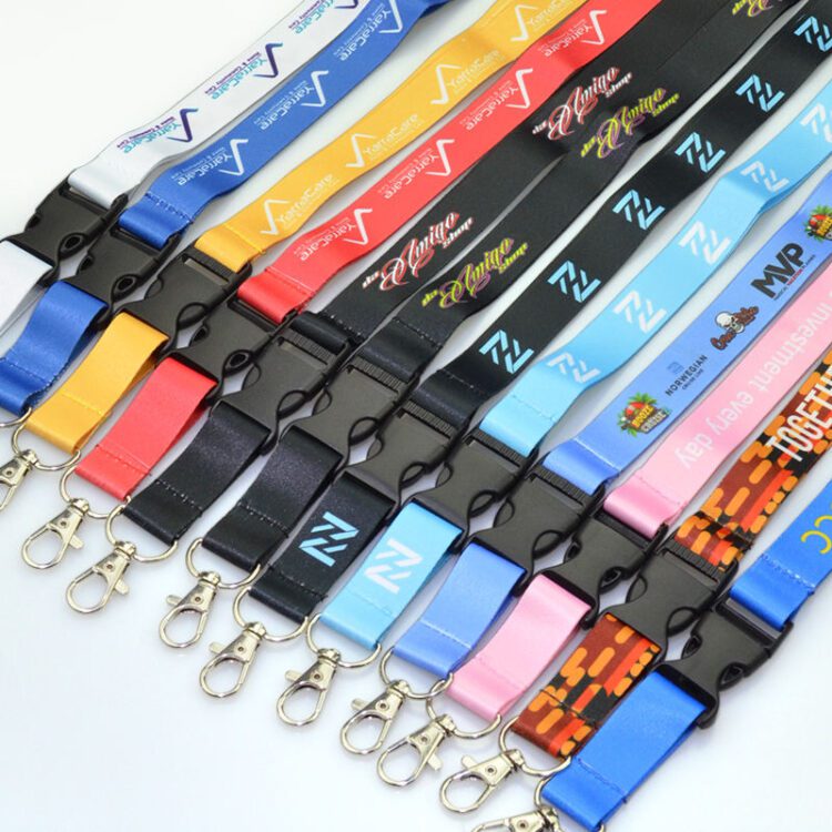 Customize logo polyester lanyard breakaway neck lanyard with id card holder wholesale factory free sample cute fashion lanyards