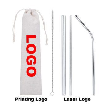 7 color rainbow reusable straight bend metal stainless steel drinking straws