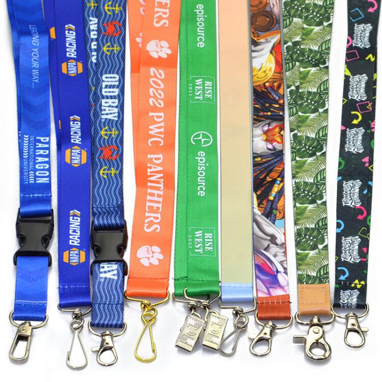 Oem factory wholesale breakaway sublimation keychain lanyard printed blank neck strap lanyard necklace custom polyester lanyard