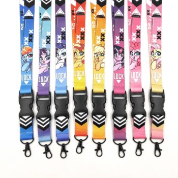 Customizable polyester flat lanyards with hook for id name badge holder office & school neck straps with custom logo