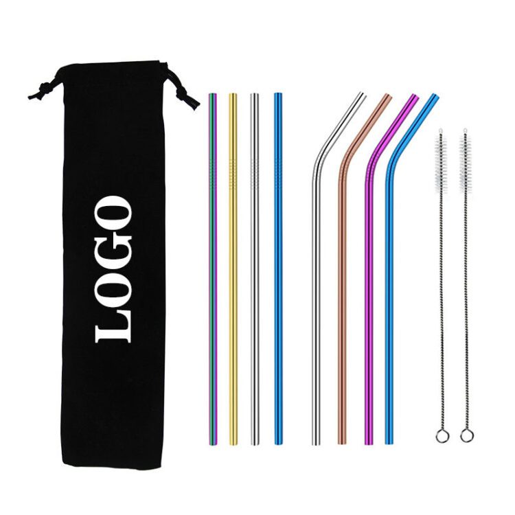 6mm 8mm 12mm fashion custom reusable gold color stainless steel straws