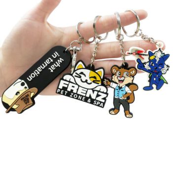 Custom cute designer fashion letter pvc rubber keychain charms promotional silicone rubber key chains accessories keyrings