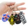 Custom die cut letter silicone pvc keychain wholesale soft rubber key chains with logo