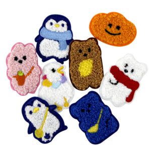 Wholesale bulk cartoon embroidery tweed clothes patch cute simulation animal embroidery patch
