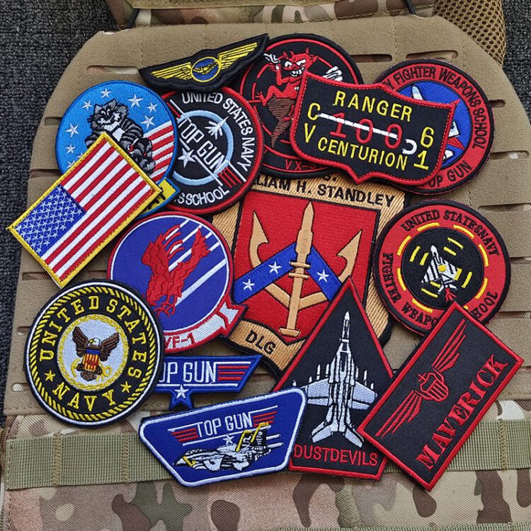 Tactics fabric heat transfer iron-on embroidered patches sequins stylish patches clothing custom patch embroidery