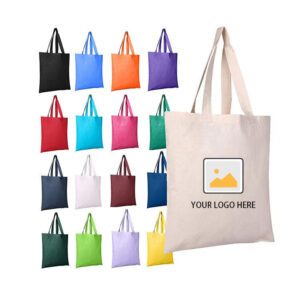 Wholesale recycled canvas tote bag reusable shopping bags cotton canvas tote bag with custom printed logo and zipper
