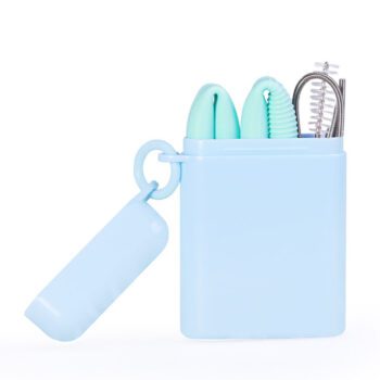 Custom logo rainbow drinking bamboo straw printed silicone reusable straws set