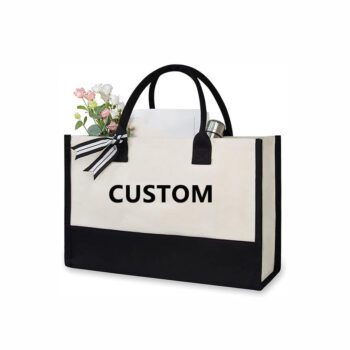 Custom your logo canvas beach bag image printable shipping large personalized eco sublimation gift tote bags for women