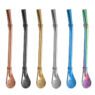 Wholesale bombilla filter spoon custom logo colorful stainless steel yerba mate straw