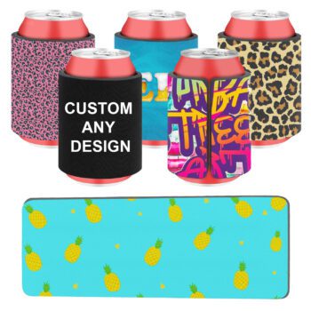 Custom sublimation printed neoprene insulated slap wrap beer can cooler for parties