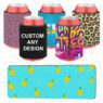 Custom sublimation printed neoprene insulated slap wrap beer can cooler for parties
