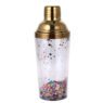 Wholesale custom16oz 450ml double wall transparent plastic acrylic confetti insert gold martini cocktail shaker