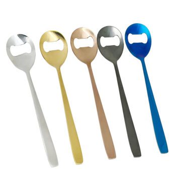 Wholesale kitchen tool multi-function 2 in 1 stainless steel spoon beer bottle opener