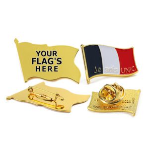 Wholesale souvenir gifts enamel country flag pins factory no minimum bulk custom pins gold plated blank flag lapel pins brooches