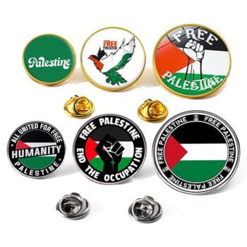 Wholesale resin epoxy free palestine pin flag factory custom any size enamel pin 2d 3d gold silver enamel palestine pin