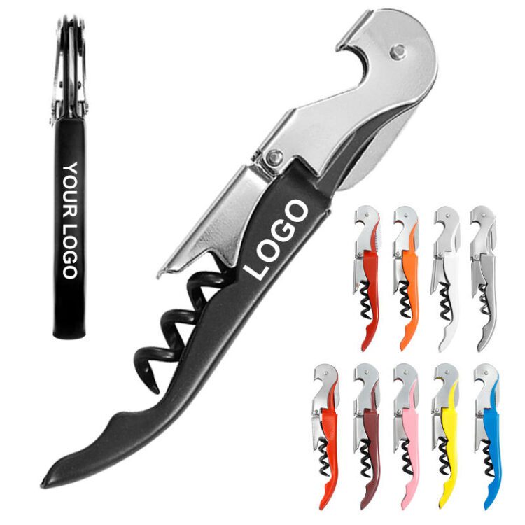 A variety of custom logo corkscrews displayed as promotional items from a reliable China manufacturer.