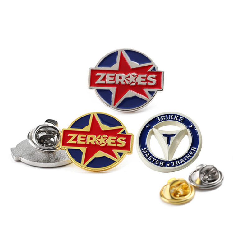 Customize badges no minimum bulk custom enamel lapel pins logo 2d 3d logo brand gold silver enamel pins for hats or clothes