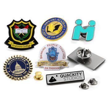 Manufacture custom soft hard enamel pin fashion zinc alloy metal badge gold silver 3d college school uniform badges brooch