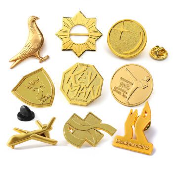 High quality zinc alloy metal pins wholesale gold plated die casting 2d 3d pin badge for souvenir