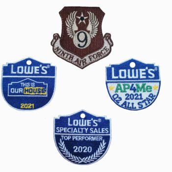 Wholesale custom embroidery clothing patches customized shape size logo embroidery patches