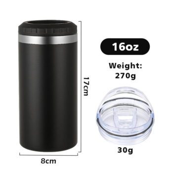 Custom 16oz stainless steel double wall vacuum insulated 4 in 1 beer bottle can cooler