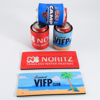 Custom sublimation printed neoprene insulated slap wrap beer can cooler for parties
