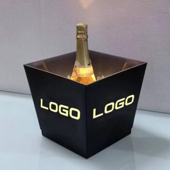 Square ice bucket custom logo sign vip service bottle presenter for nightclub bar lounge party events