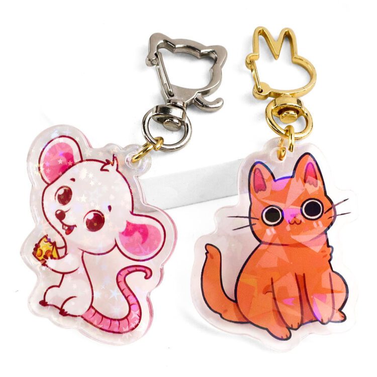 Custom anime plastic key chains acrylic keychain souvenir gift printed cute acrylic charms keychain animal acrylic keyring