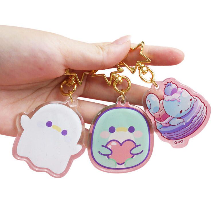 Anime keychain acrylic keychains key cover chain keyring jewelry accessories gifts