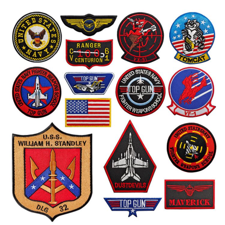 Tactics fabric heat transfer iron-on embroidered patches sequins stylish patches clothing custom patch embroidery