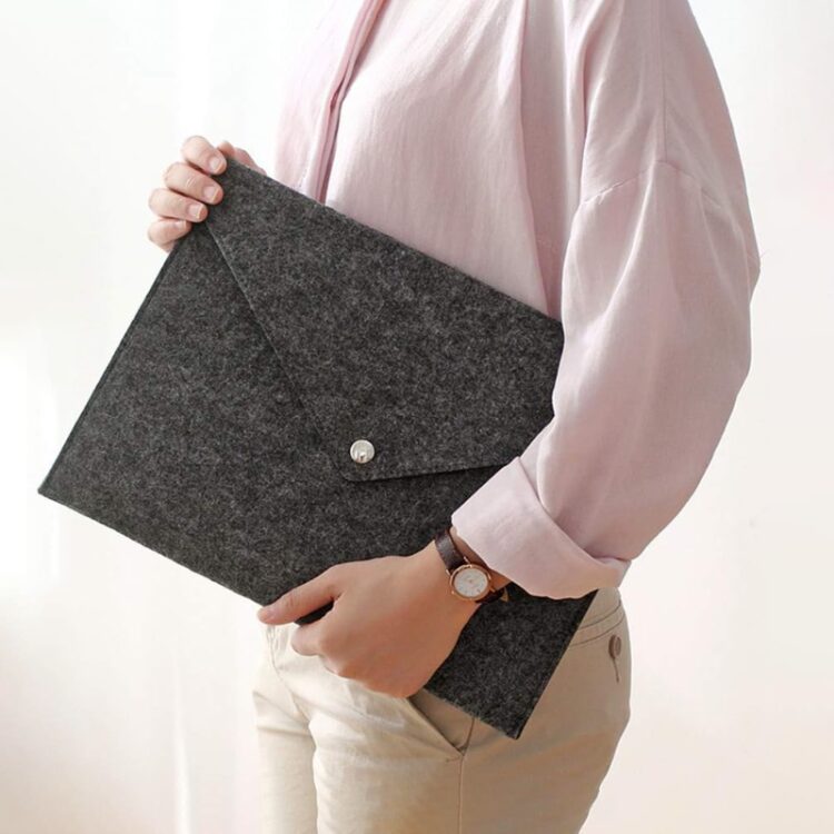 Custom portable felt expanding file folder durable work briefcase personalized document bag