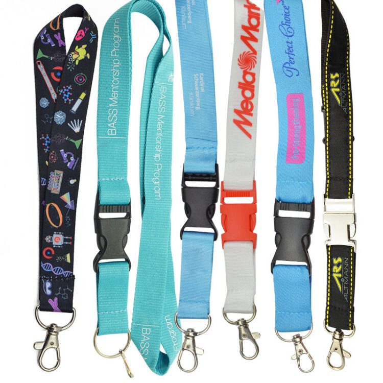 Oem factory wholesale breakaway sublimation keychain lanyard printed blank neck strap lanyard necklace custom polyester lanyard