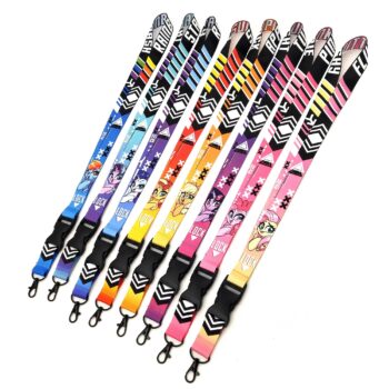 Customizable polyester flat lanyards with hook for id name badge holder office & school neck straps with custom logo