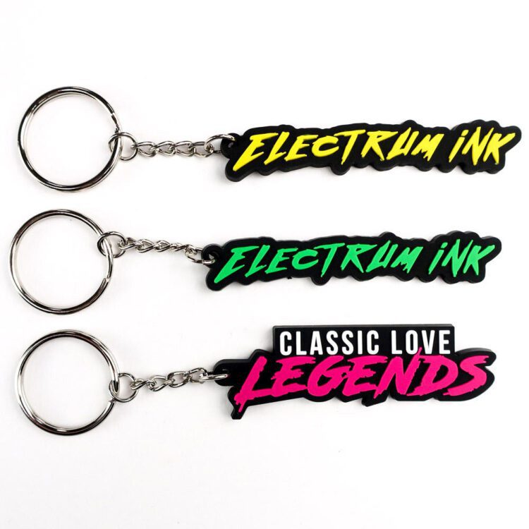 Wholesale cartoon designer 3d mini letter rubber key chains custom pvc rubber keychain model cute promotional keychains with box