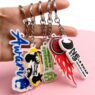 Custom cute designer fashion letter pvc rubber keychain charms promotional silicone rubber key chains accessories keyrings