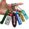 Custom die cut letter silicone pvc keychain wholesale soft rubber key chains with logo