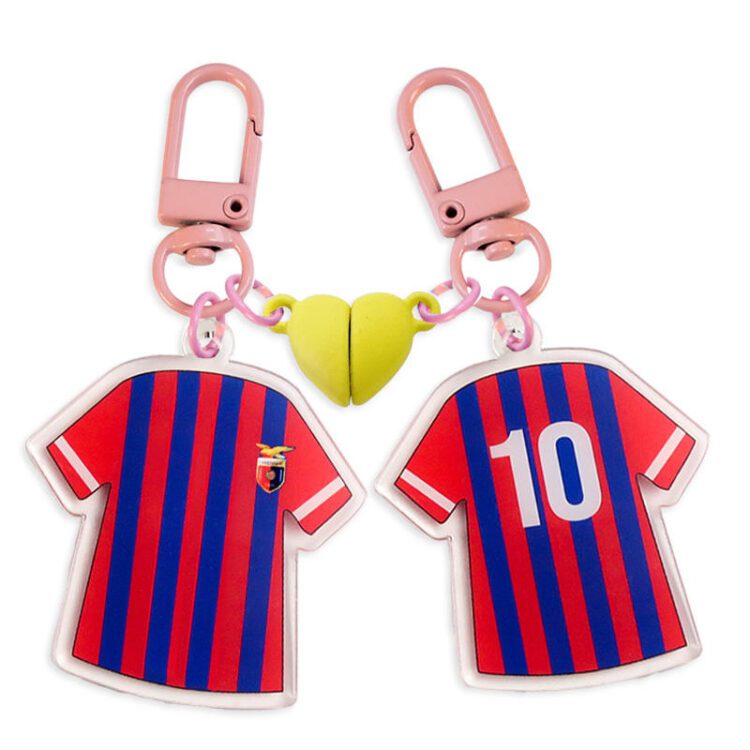 Custom printed magnetic heart clear epoxy acrylic keychain charm anime acrylic key rings