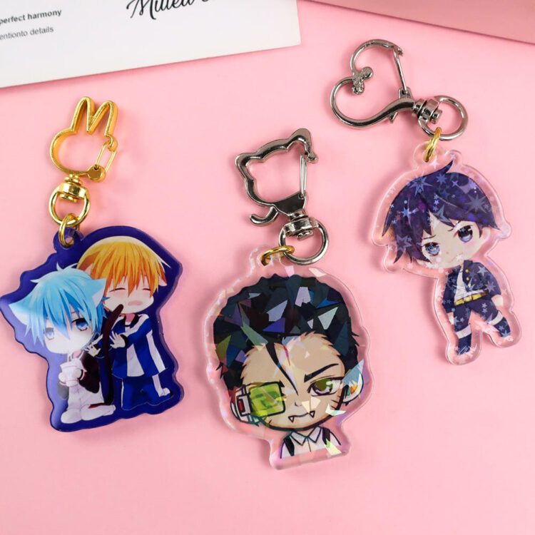 Anime keychain acrylic keychains key cover chain keyring jewelry accessories gifts