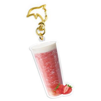 Custom double sided printed acrylic charm clear epoxy acrylic boba milk tea cup keychain