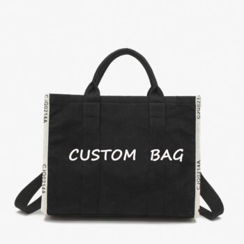 Customizable size solid color canvas tote handbag fashion eco shoulder bag plain custom totes bags canvas for women shopping
