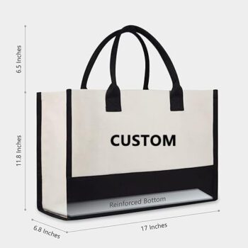 Custom your logo canvas beach bag image printable shipping large personalized eco sublimation gift tote bags for women