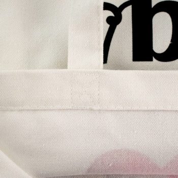 Custom shopping bags logo printed i love dog letter pattern round corner design women canvas reusable custom tote bag with logo